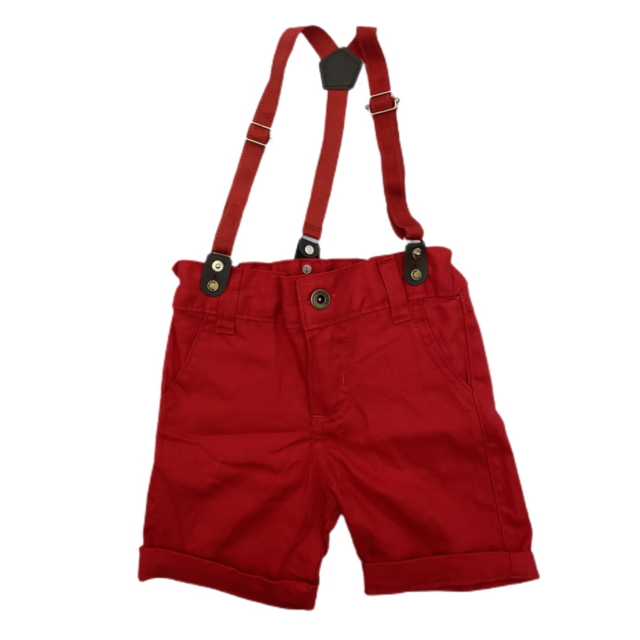 Bermuda com Suspensório - Vermelho