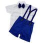 Batizado - Conjunto branco com azul royal