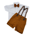 Conjunto Natalino branco com caramelo