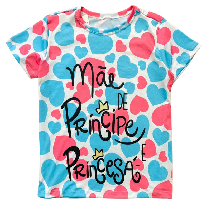Combo 3 peças Camisa DIA DAS MÃES , kit Mae de príncipe e de princesa menino e menina infantil